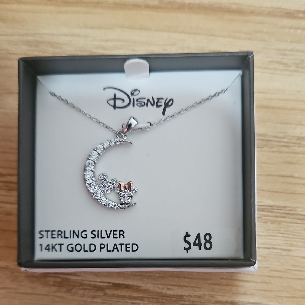 Disney Silver and Gold Crescent Necklace